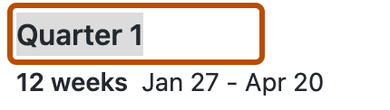Screenshot der Einstellungen einer einzelnen Iteration, Der Iterationsname ist mit einem orangefarbenen Umriss hervorgehoben.